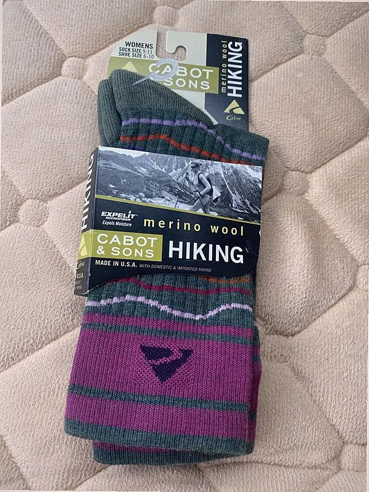 Cabot & Sons Hiking Socks 1pr Merino Wool Blend Fits Women’s Shoe Size 6-10 New