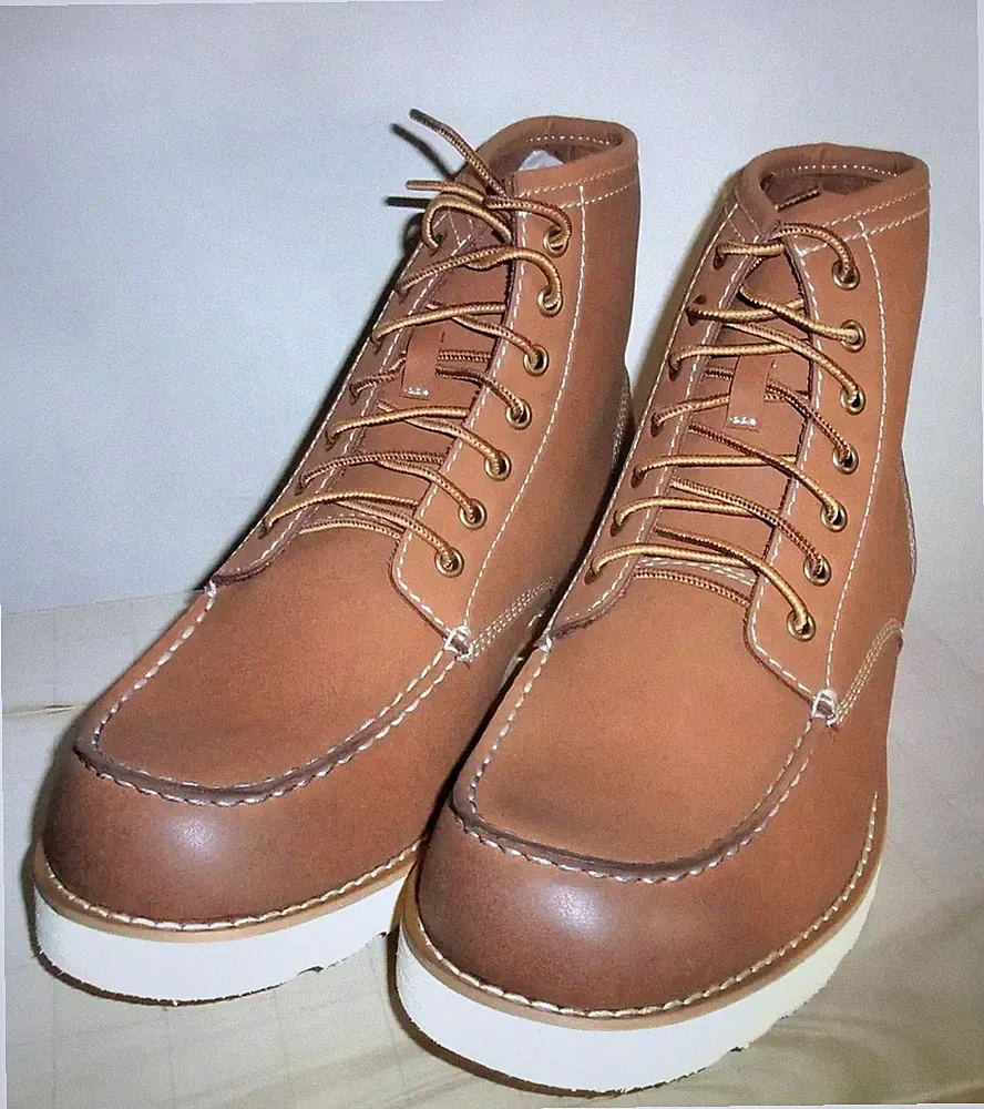 CAMDEN Rock Size 11.5 Work Boots TAN Brown Riggins Lace Up Faux Leather. Sz up