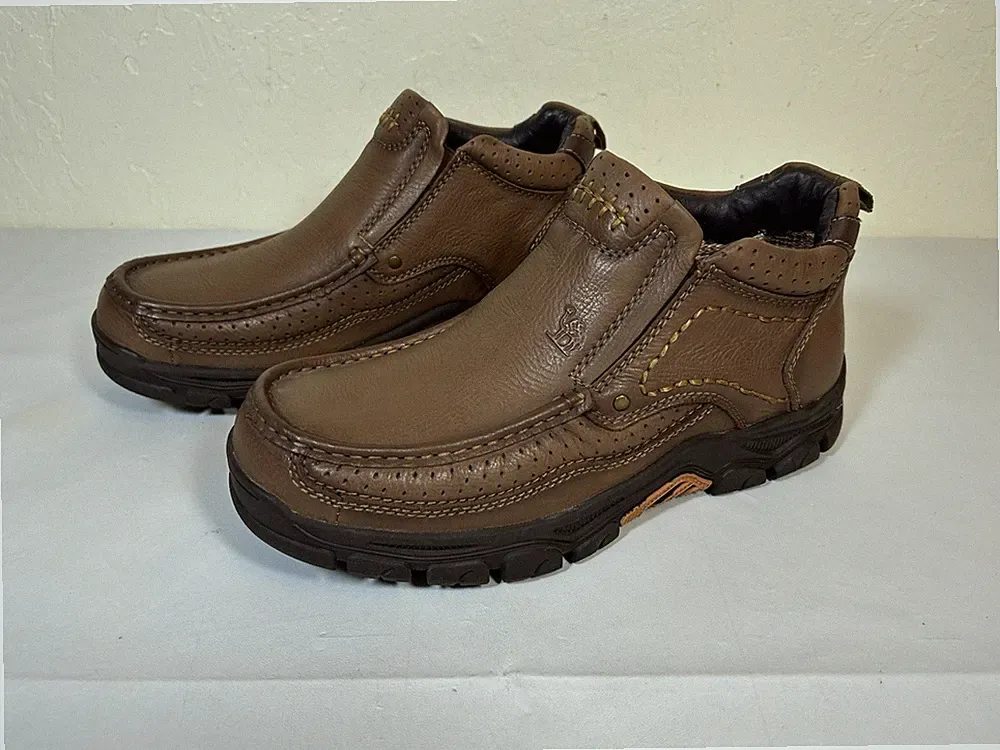 CAMEL CROWN Mens US10/EU44 Dull Brown Chukka Boots Loafers Hiking Leather Shoes