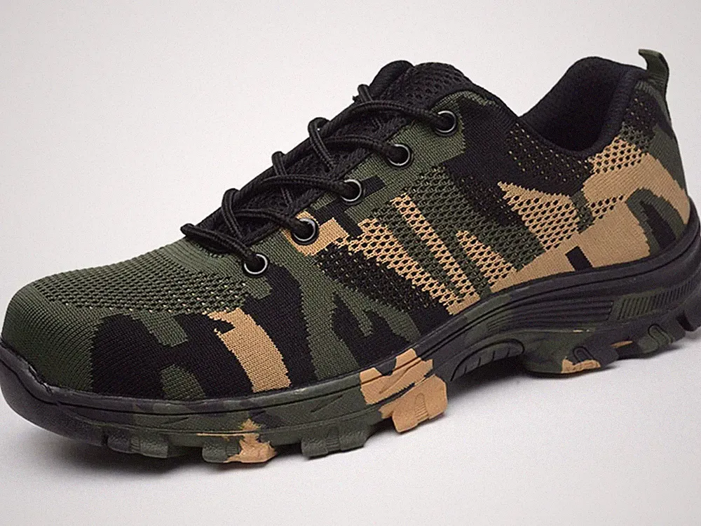 Camouflage Steel Toe Safety Shoes for Men Women Lightweight Work Sneakers Boots
