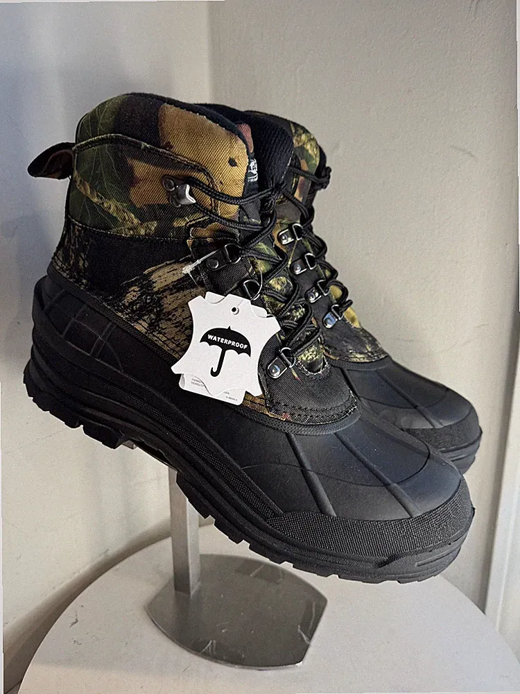 Camouflage Winter Snow Hunting 6 Inch Tall Waterproof Men’s Boots