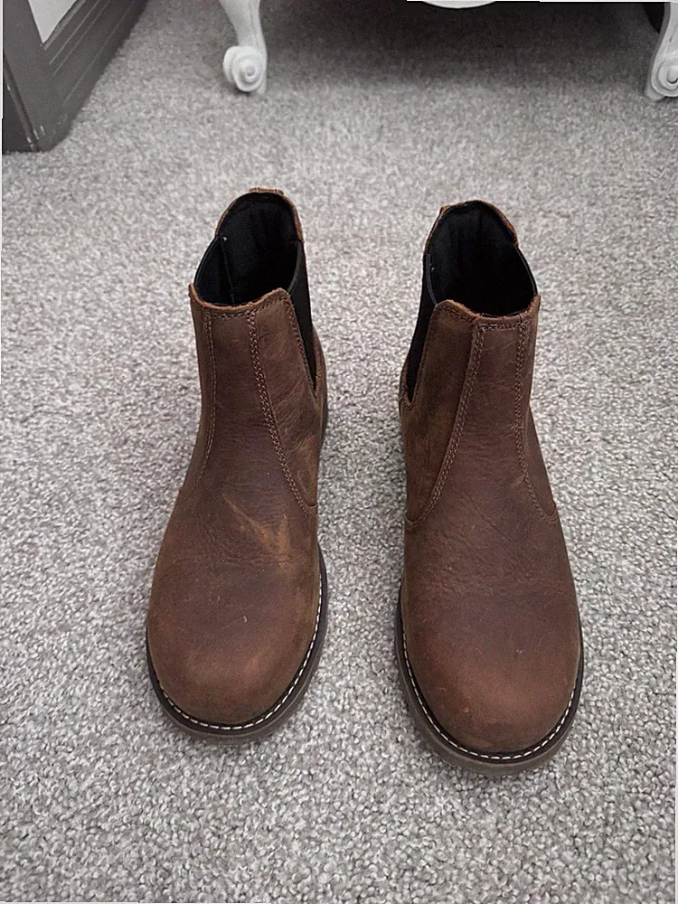 Carhartt Frontier Steel Toe Waterproof Chelsea Work Boots Brown Leather 9.5
