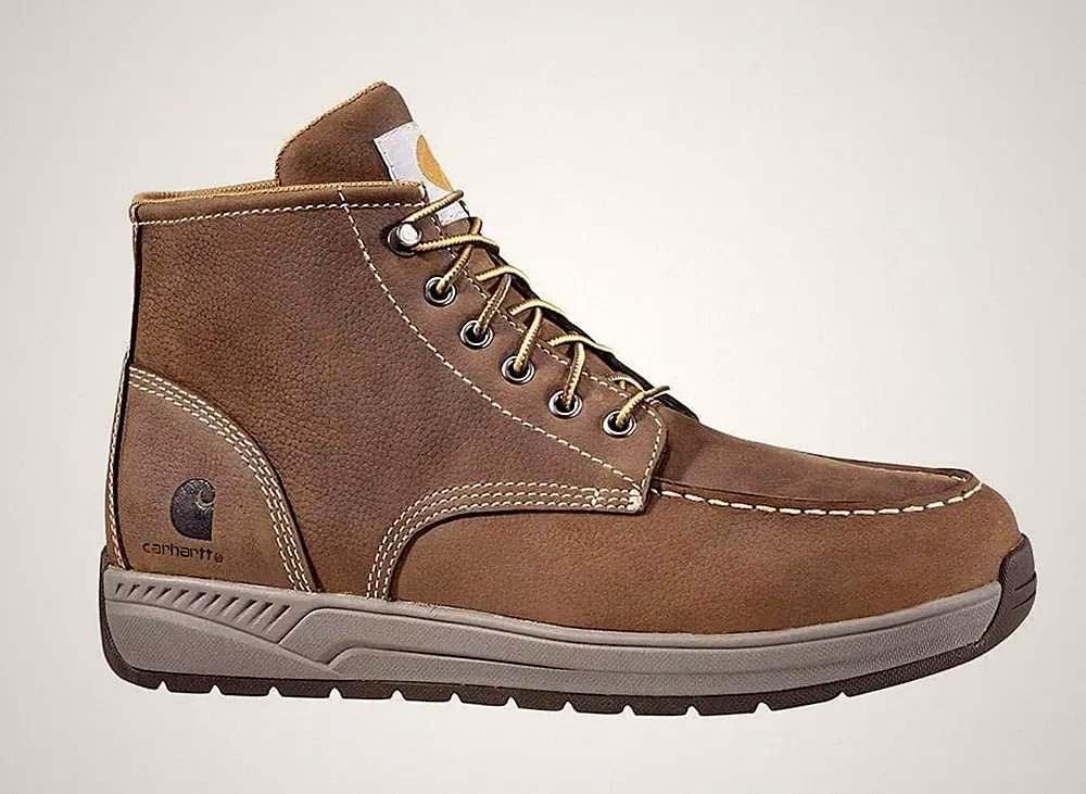 Carhartt Men's 4" Moc Toe Wedge Chukka Soft Toe Work Boot Brown - CMX4023, Dark