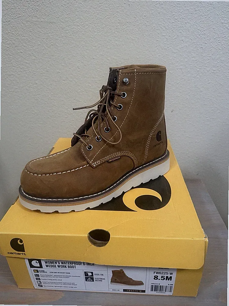 Carhartt Women's Waterproof Steel Toe Work Boot FW6225-W Brown 8.5 Leather