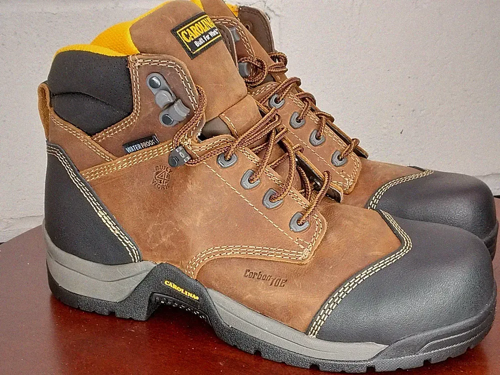 Carolina Bruno Men's 6" Leather WP SD Carbon Comp Toe Work Boots Size 10.5 D