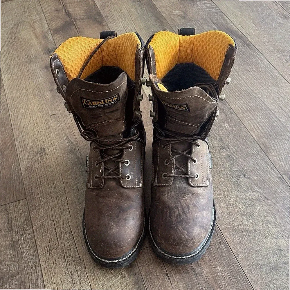 Carolina Men's Waterproof Brown Leather Work Boots Durable Construction