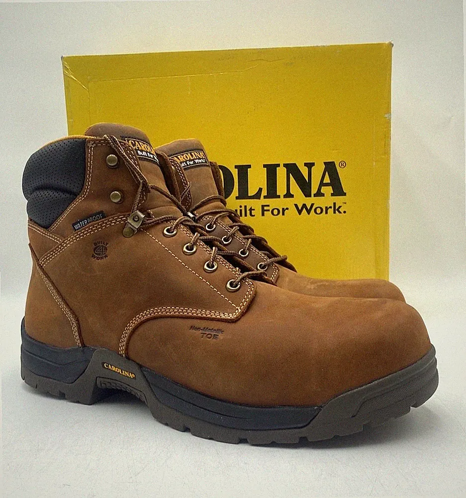 CAROLINA WATERPROOF COMP BROAD TOE CA5520 Men's NEW Work Boots Brown Multi Sizes