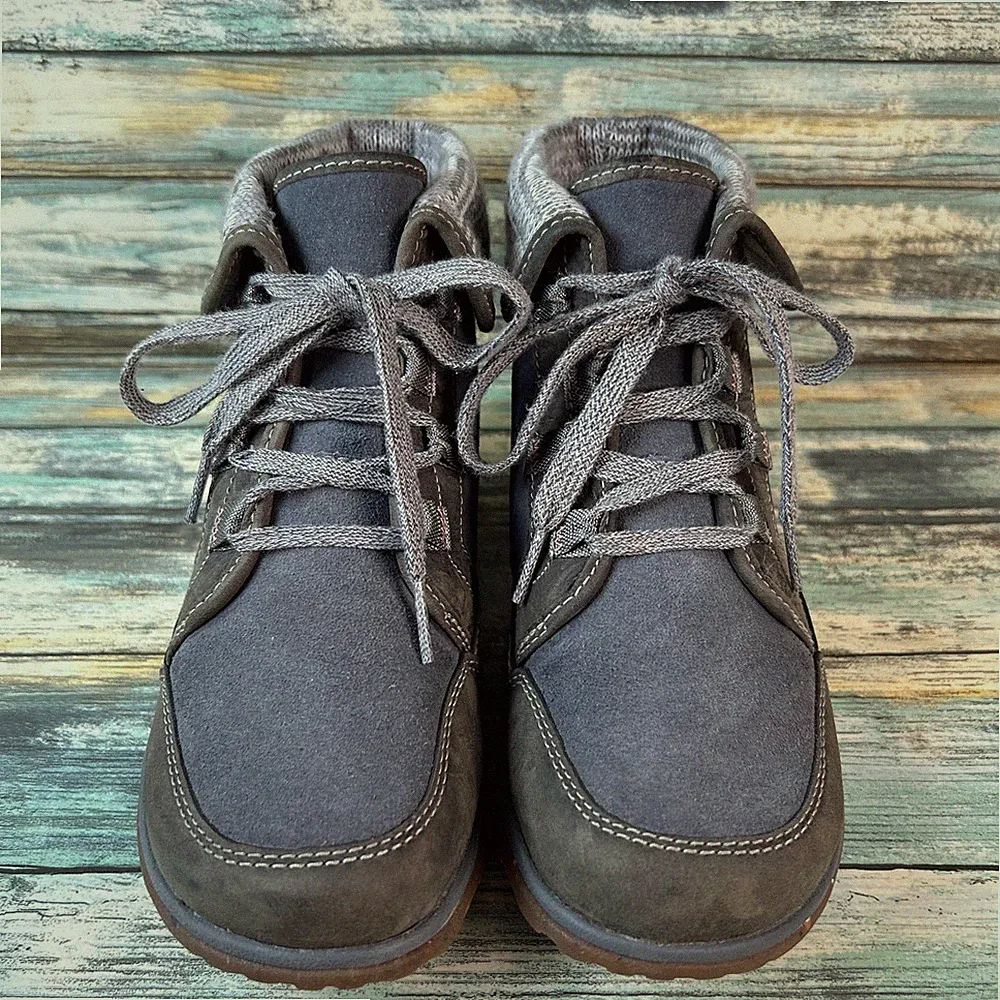 Chaco Barbary Ankle Boot Womens Size 6.5 Gray Leather Waterproof Hiking Casual
