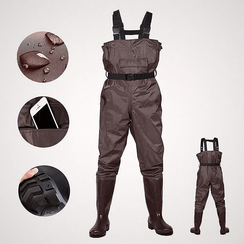 Chest Wader for Men Women Fishing Hunting Nylon Bootfoot Waterproof with Boots