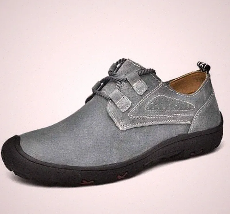 Chic Men's Faux Leather Lace up Round Toe Outdoor Shoes Casual Sport Hiking 2025