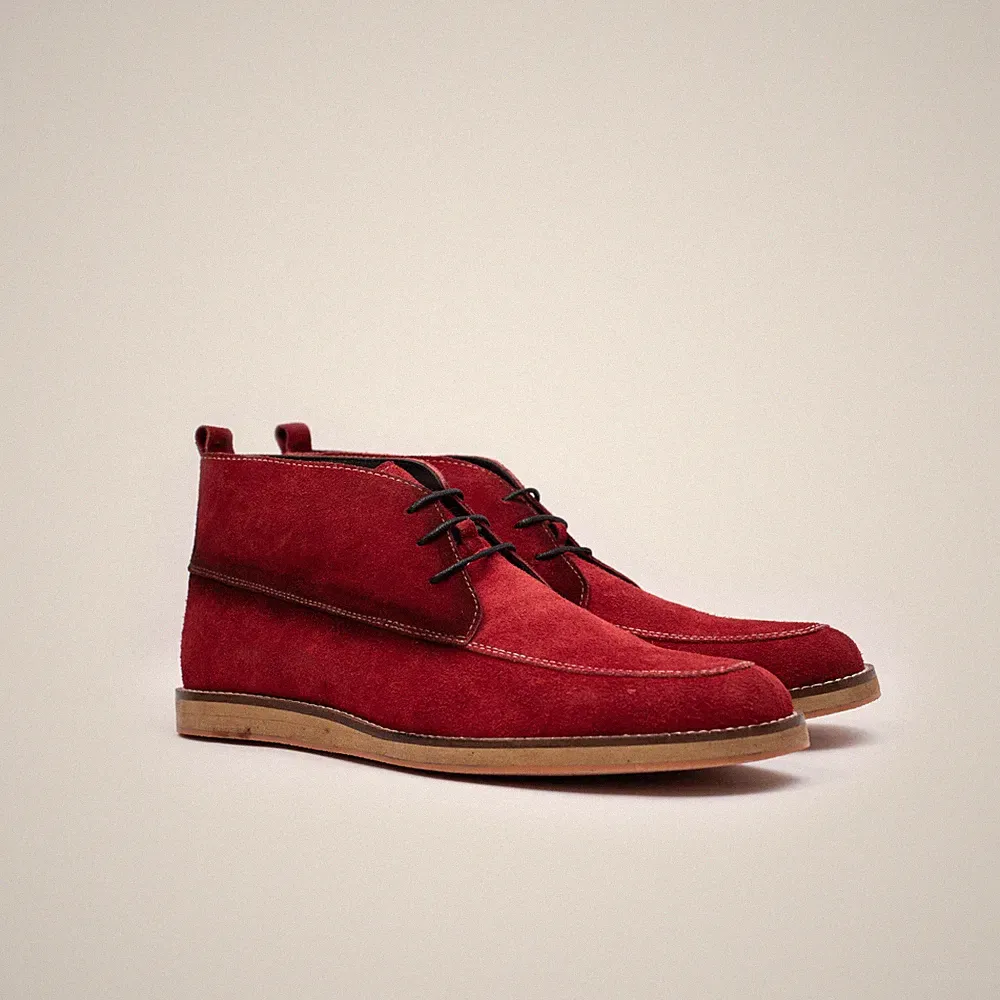 Chukka Handmade Casual Leather Men Boot Trailblazer Red By Ministry of Shoes