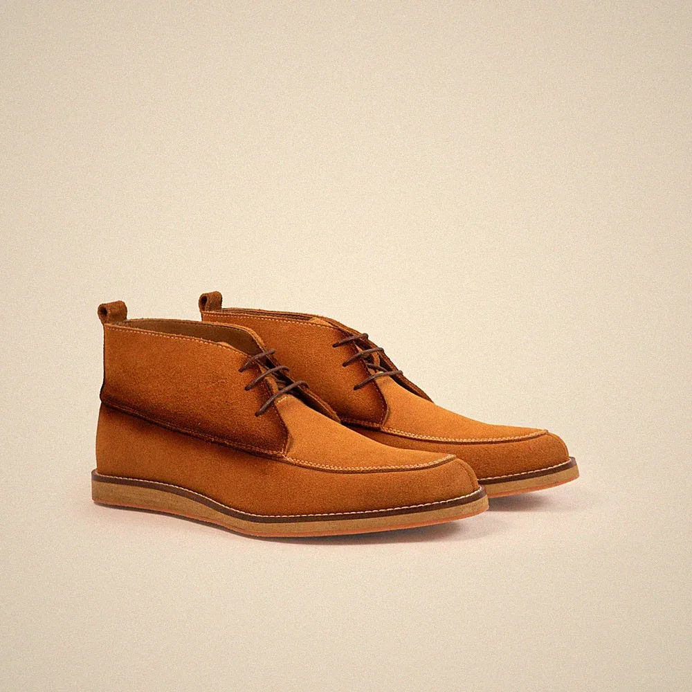 Chukka Handmade Casual Leather Men Boot Trailblazer Yellow By Ministry of Shoes