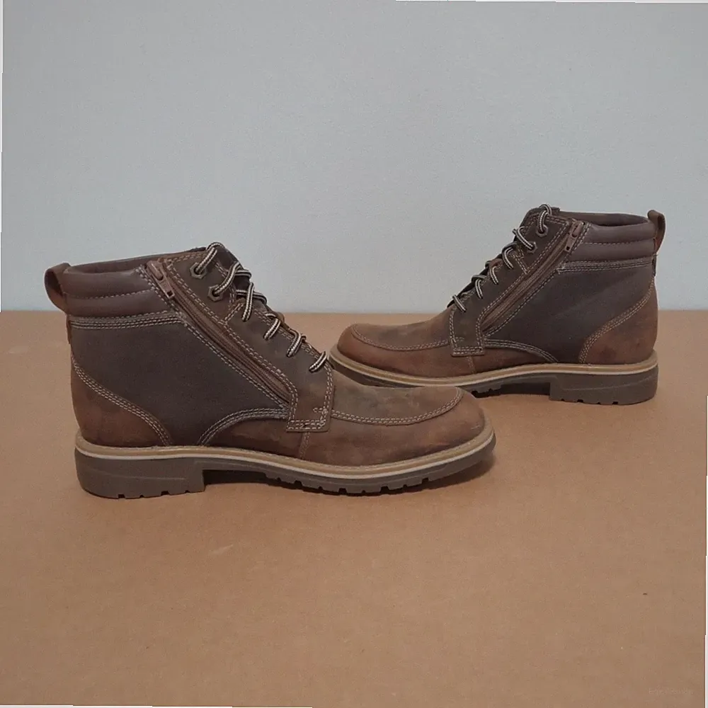 Clarks Artisan Chukka Boots Morwell Zip Brown Shoes Mens SIZE 9.5 M