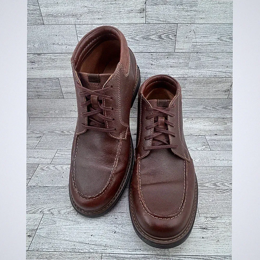 Clarks Collection Brown Leather Moc Toe Chukka Boots Men Size 11 261453517100