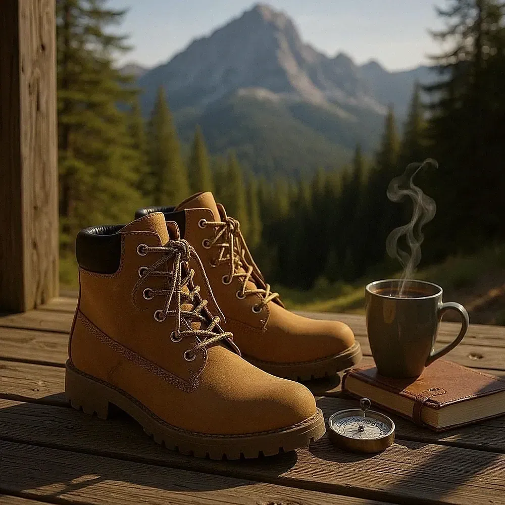 Classic Women Combat Hiker Work Boots Booties Wheat Brown Beige Sz 9 WIDE