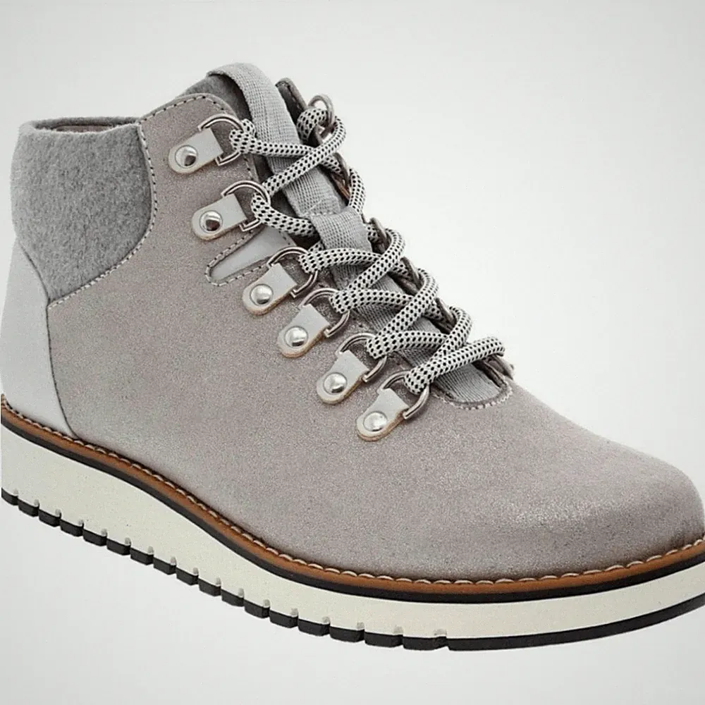 Cliffs by White Mountain Silver Gray Hiking Inspired Ankle Boots Fall Winter