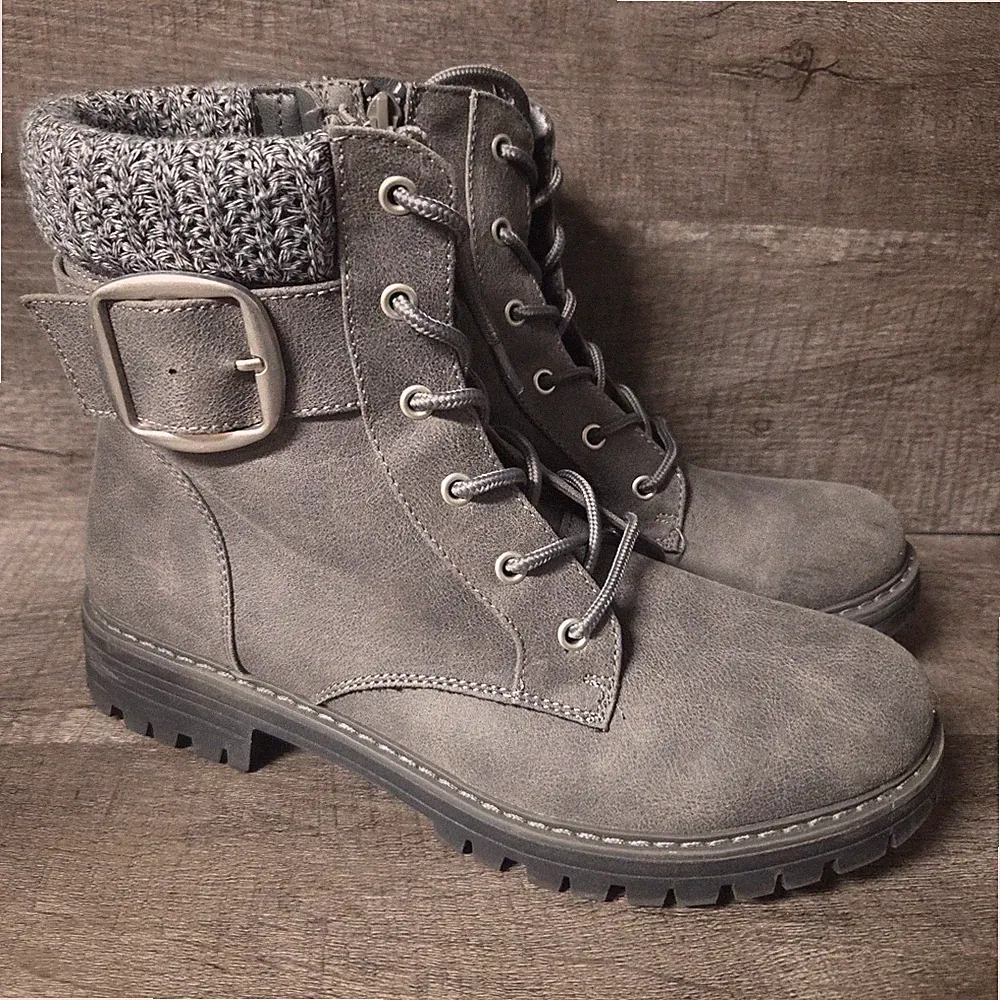Cliffs by White Mountain Womens Size 10 M Faux Leather Lace-Up Ankle Boots EUC