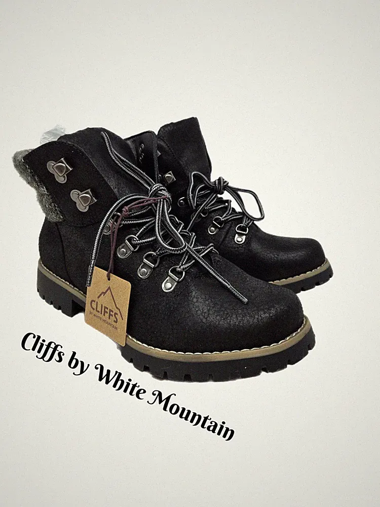 Cliffs By White Mountain Womens Sz 8.5W Pathfield Black Winter Hiking Boots