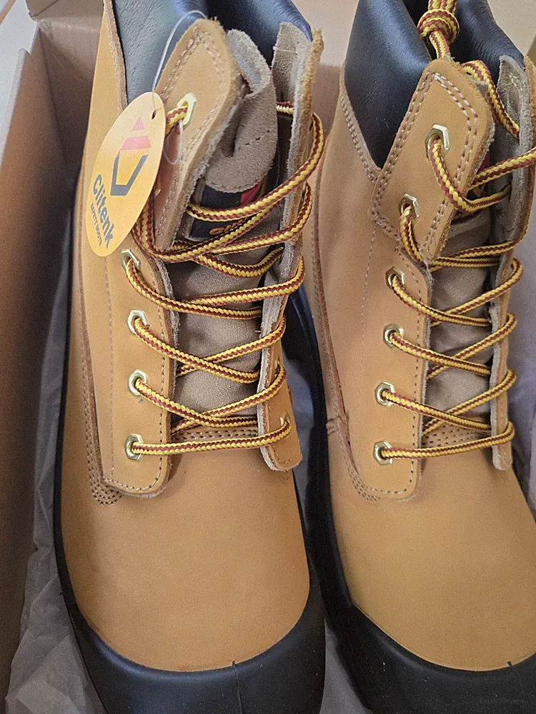 Clitenk Steel Toe Boots for Men Waterproof Size 13 Non-slip Work Boots Brown Tan