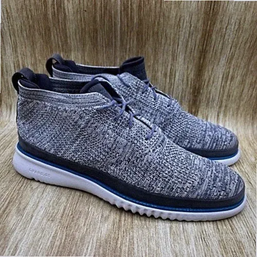 Cole Haan 2.Zerogrand Stitchlite Men's Size 10 Knit Chukka Boots Gray C30293