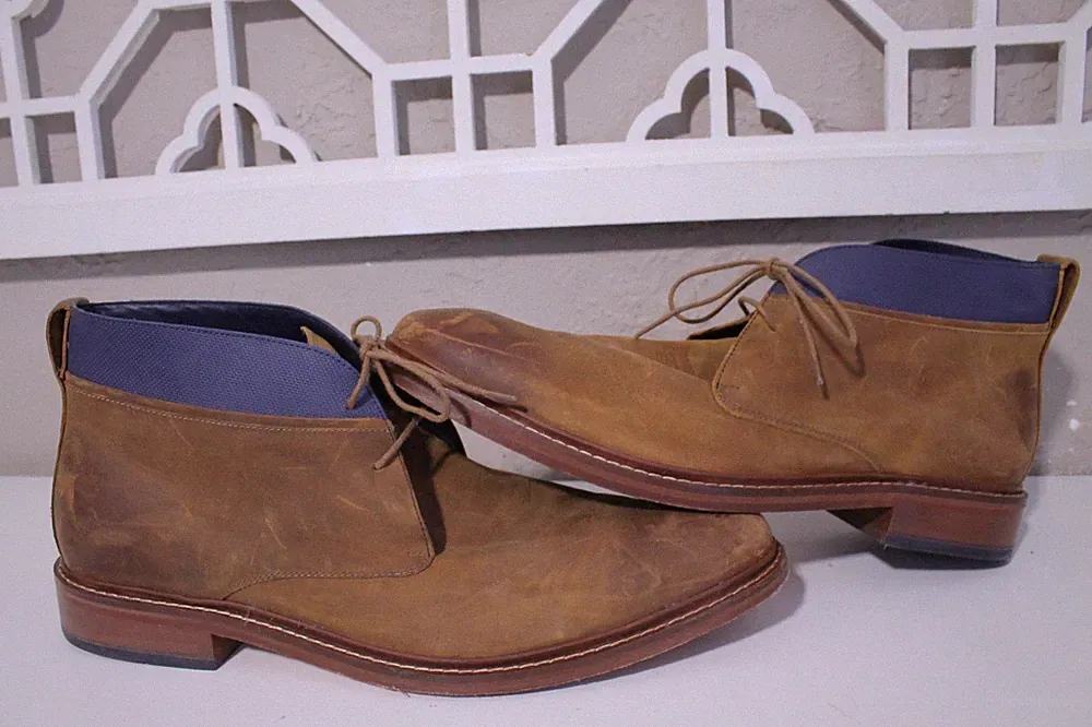 Cole Haan Colton Chukka Boots Mens 15D Beige Nubuck Suede Leather Classic