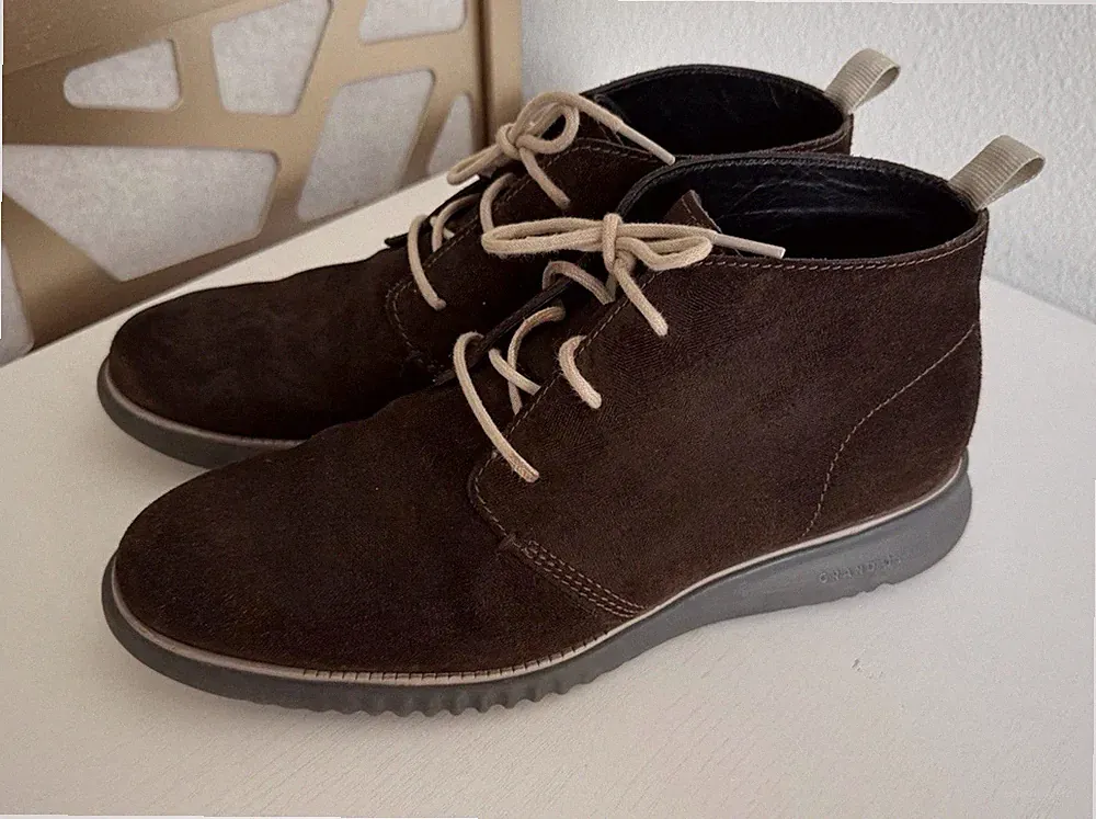 Cole Haan Grand.OS Tour Mens Size 10 M Dark Brown Suede Chukka Indy Ankle Boots