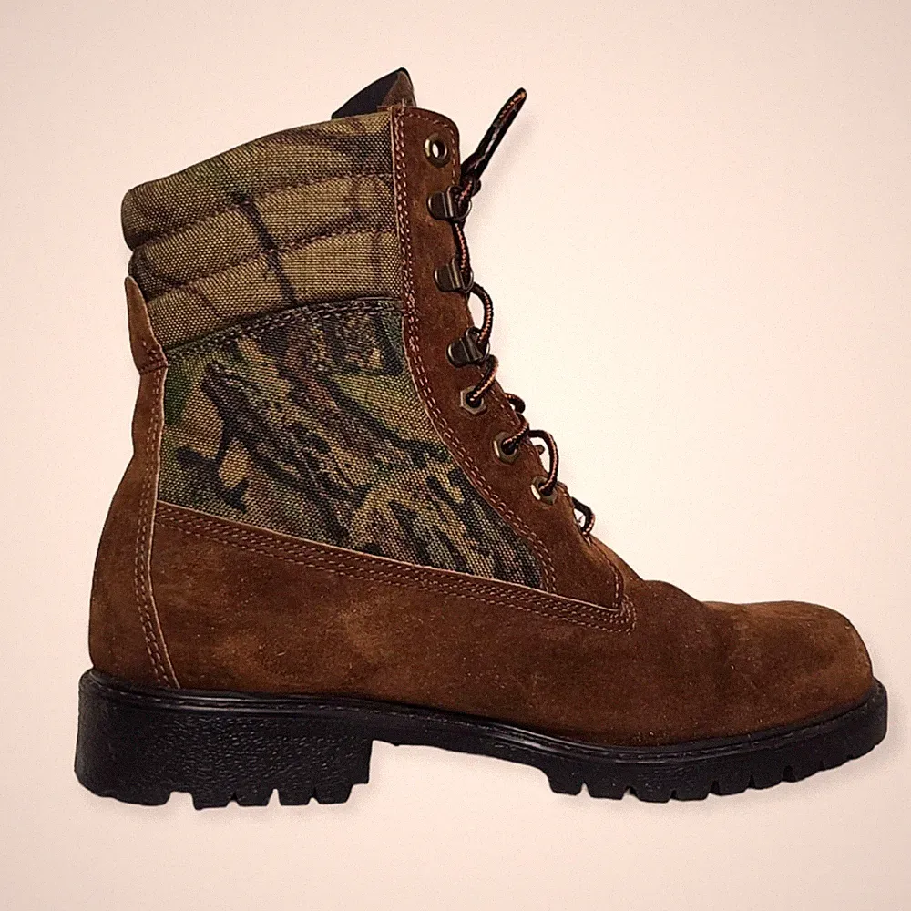 Coleman Camo Thinsulate Boots Outdoor Oil Resistant Made in USA Men's 8.5M
