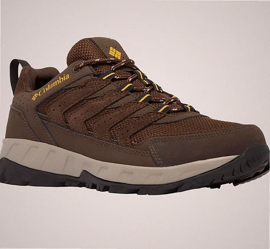 COLUMBIA 2101351-231 STRATA TRAIL LOW CORDOVAN/GOLDEN HIKING SHOES NIB MEN'S