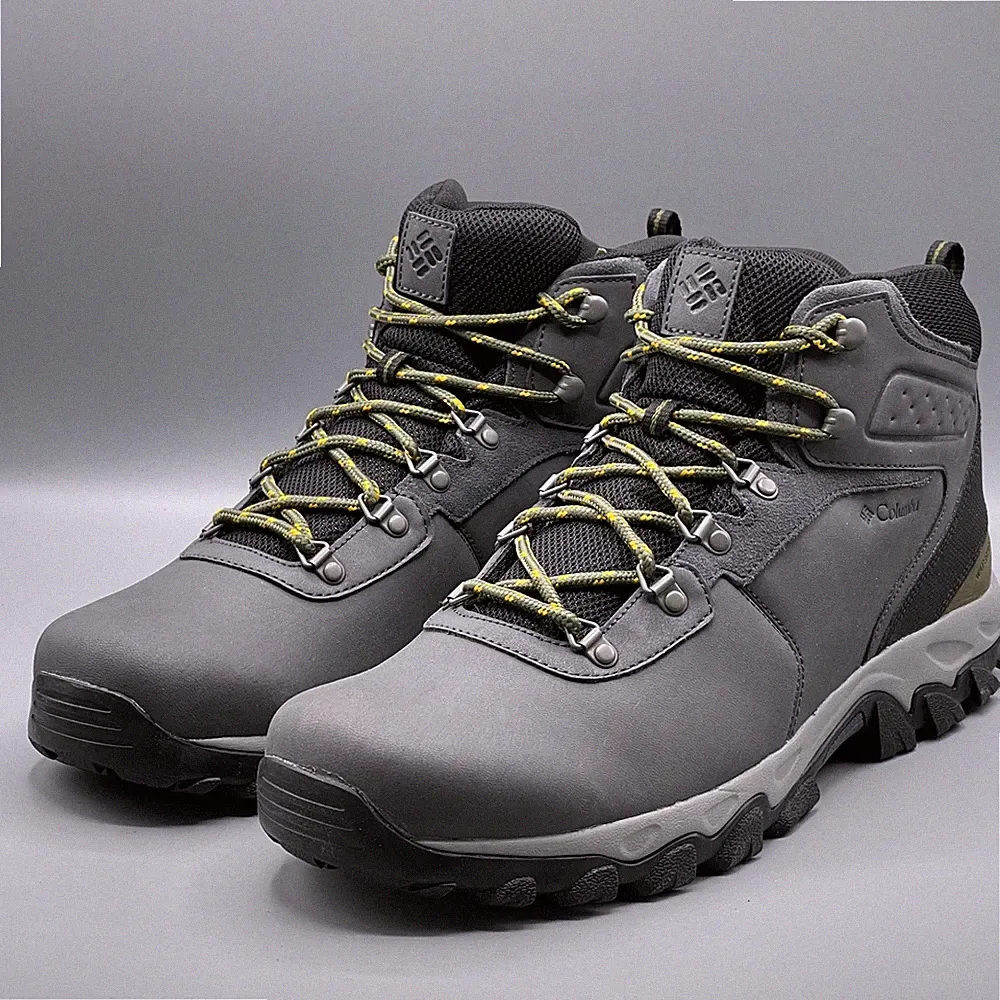 Columbia Hiking Boots Men's 15 Gray Black Leather Waterproof Newton Ridge