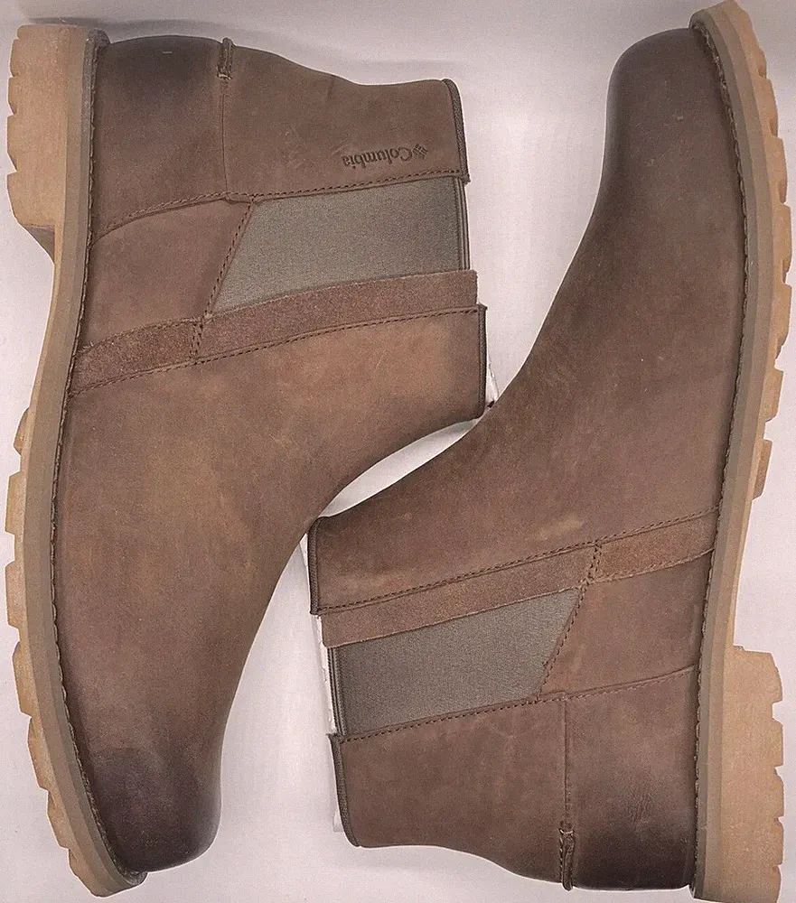 Columbia Marquam Chelsea Waterproof Leather Boots Brown BM5996-231 Size 13 NWOB