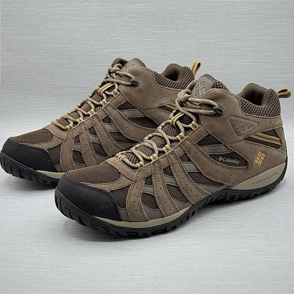 Columbia Men's 15 Hiking Boots Brown Redmond II Mid Waterproof Leather Shoes