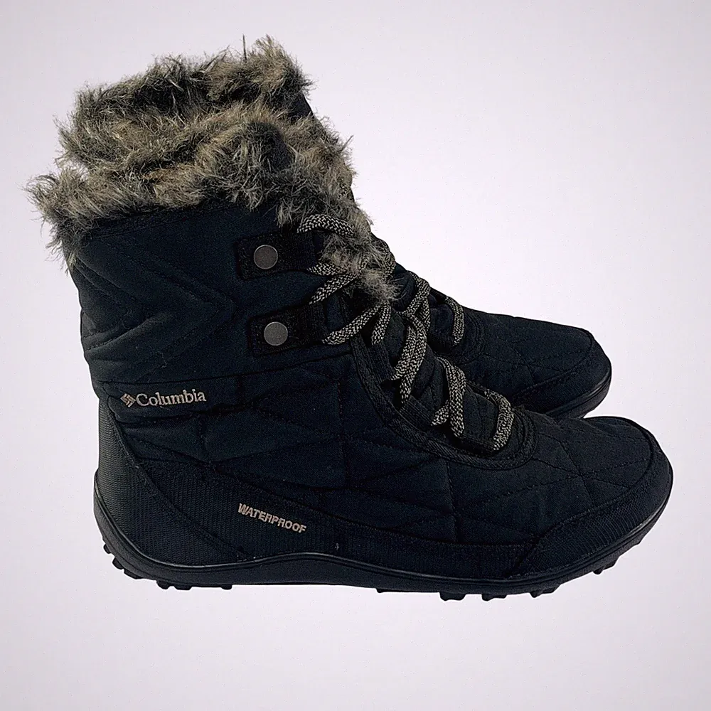 Columbia Minx Shorty III Boot Women 7 Black Waterproof Ankle Winter Snow Outdoor