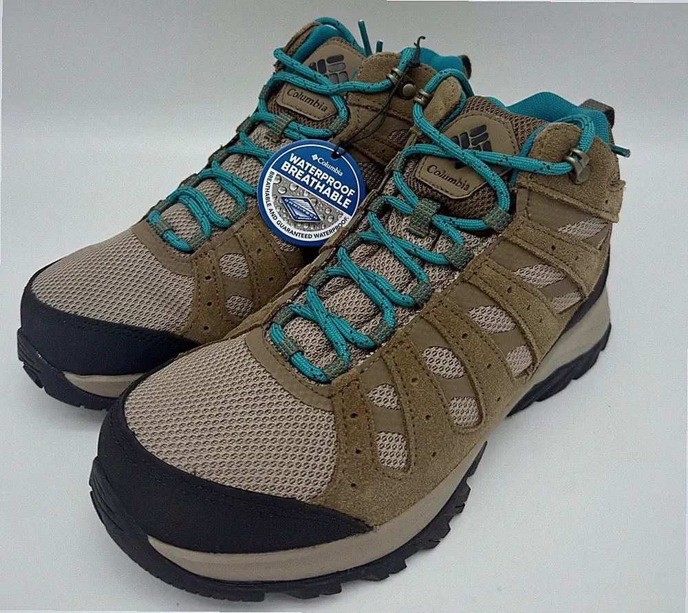 Columbia NEW Redmond III Mid Waterproof Khaki Sea Level Hiking Boots Women's 8