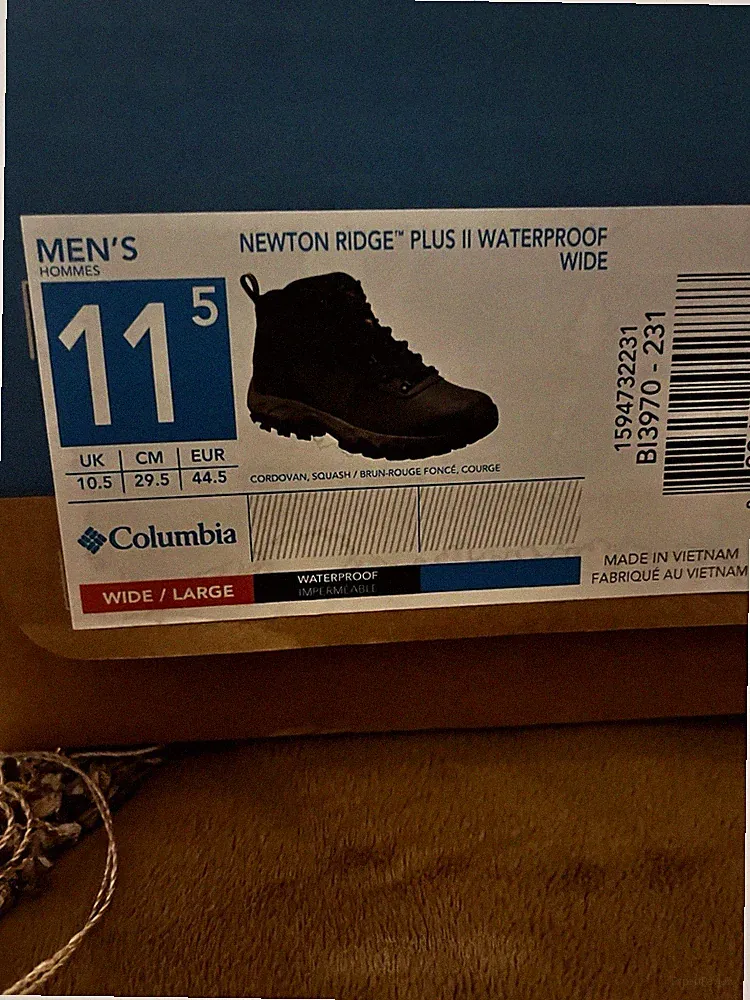 Columbia Newton Ridge Plus II Waterproof Men's Brown Hiking Boots Wide 11.5