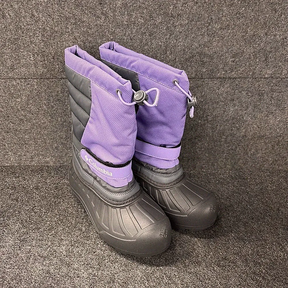 COLUMBIA Powderbug Snowlite Snow Boots Girls' Size 6 Paisley Purple
