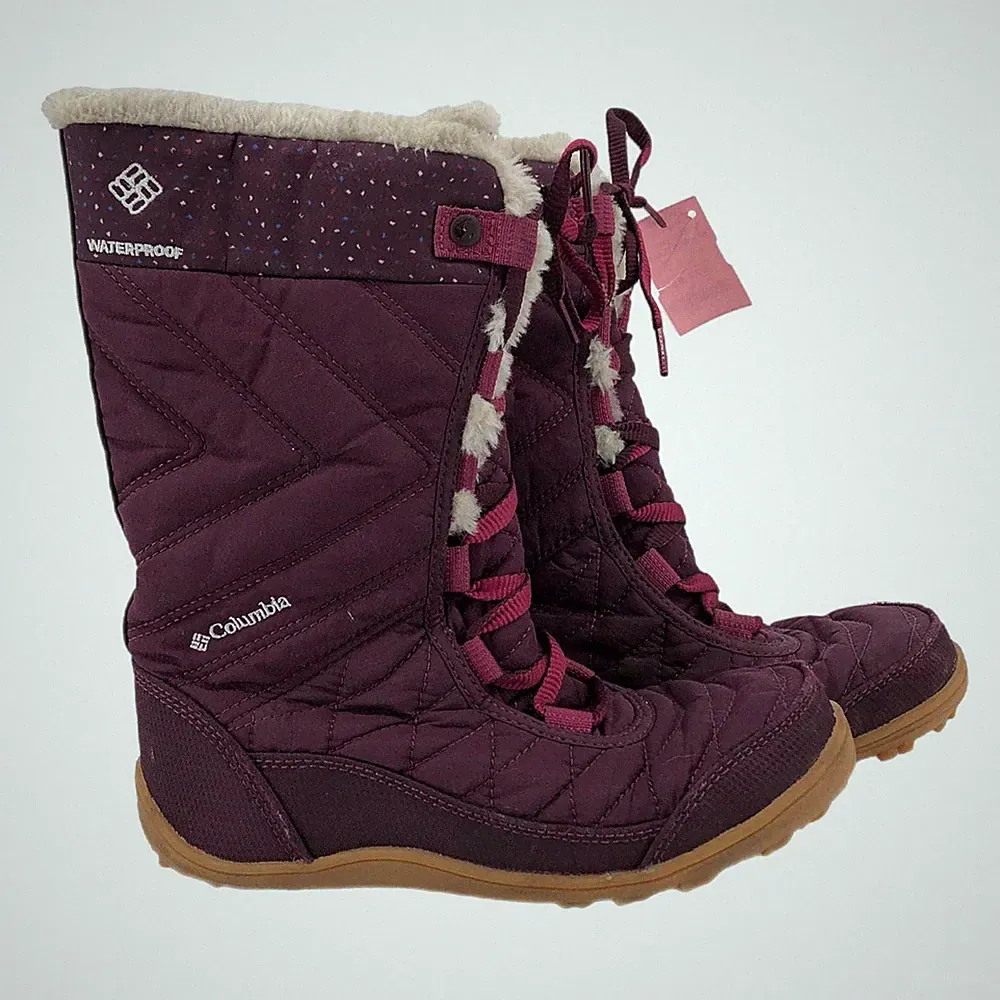 Columbia Purple Lace Up Rain & Snow Boots | Versatile for All Seasons