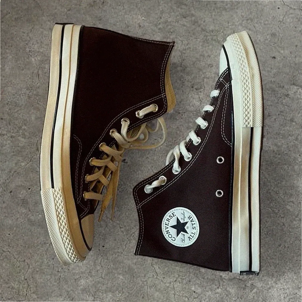 Converse Chuck 70 High Top Brown Canvas Cushioned Men's Sneakers Dark Root 2021