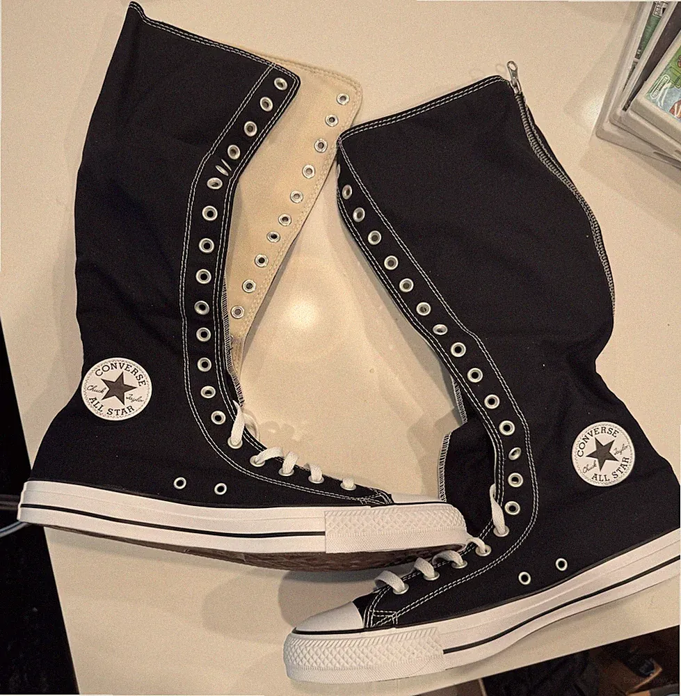 CONVERSE CHUCK TAYLOR ALL STAR XXHi KNEE HIGH BLACK SHOES MEN: 13, WOMEN: 15 NIB