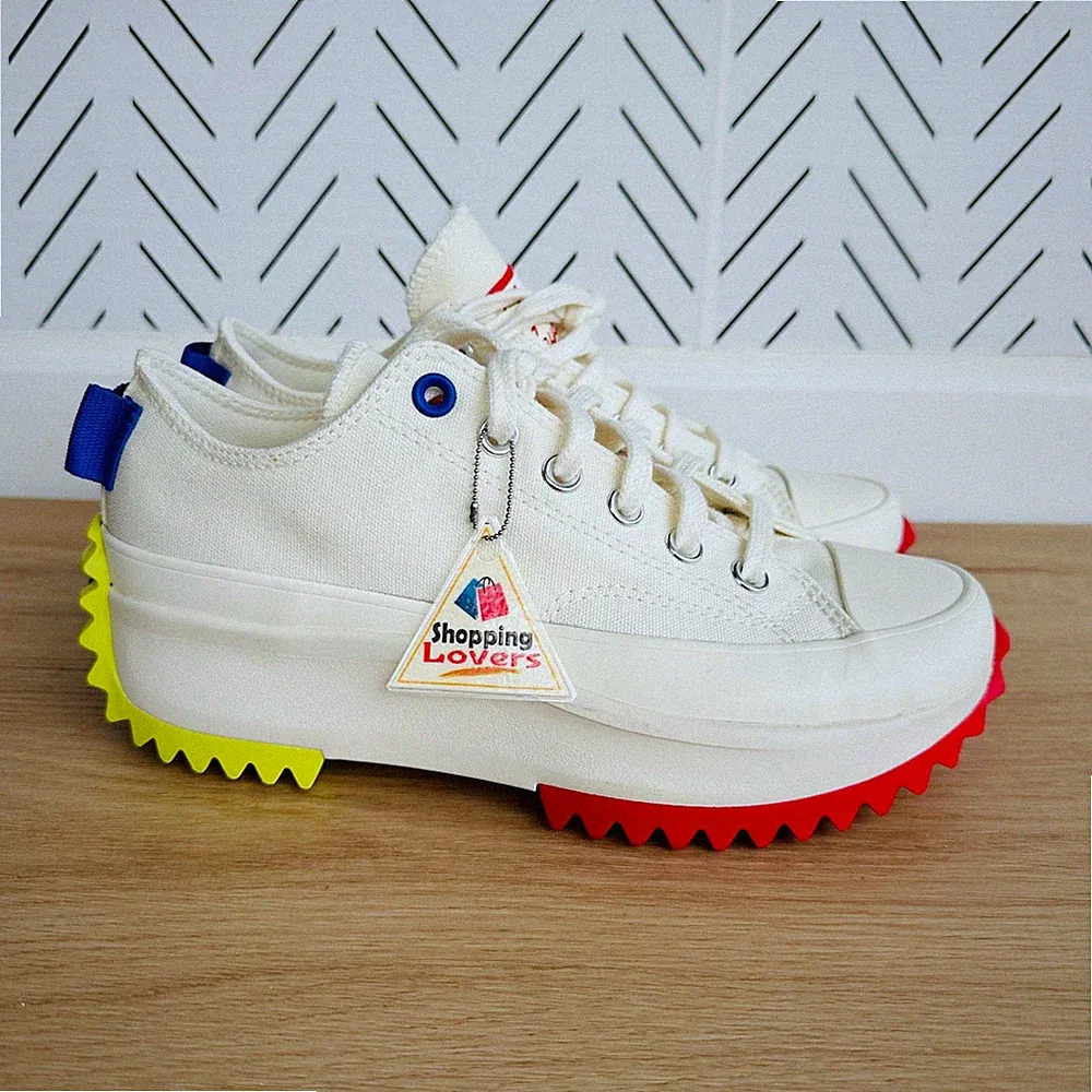 ⭐Converse Run Star Hike Ox Platform Sz 6 Men's Shoes Beige Red Sneakers A08196C⭐