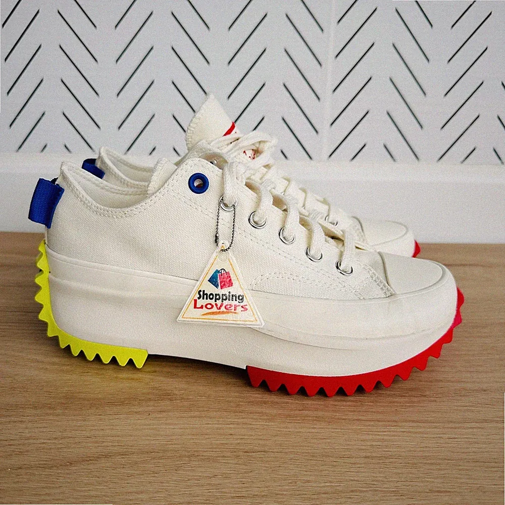 ⭐Converse Run Star Hike Ox Platform Sz 7 Men's Shoes Beige Red Sneakers A08196C⭐