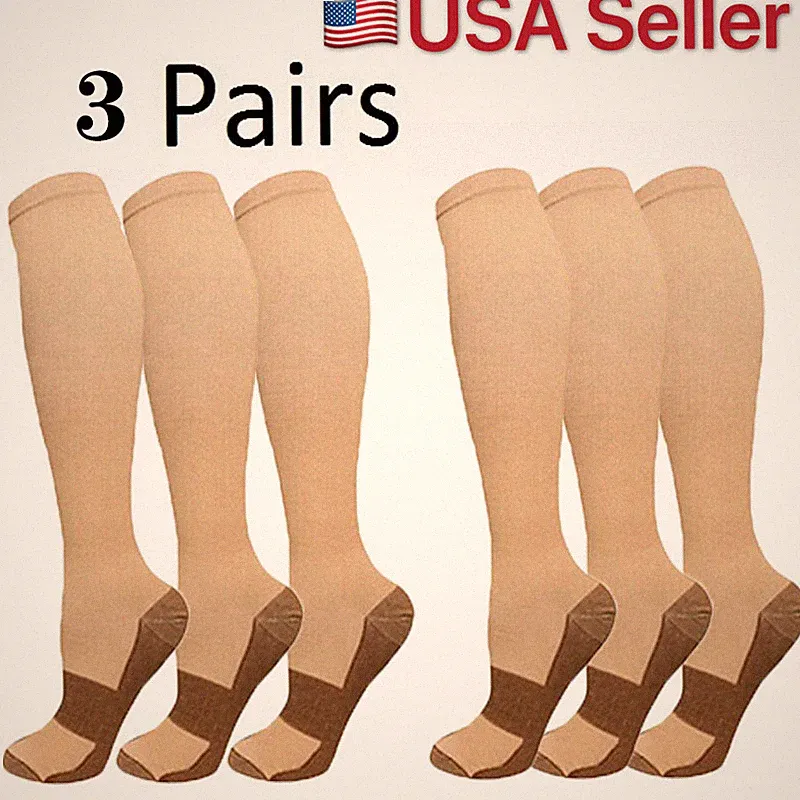 Copper Ankle Brace Support Compression Sleeve Plantar Fasciitis Foot Wrap Relief