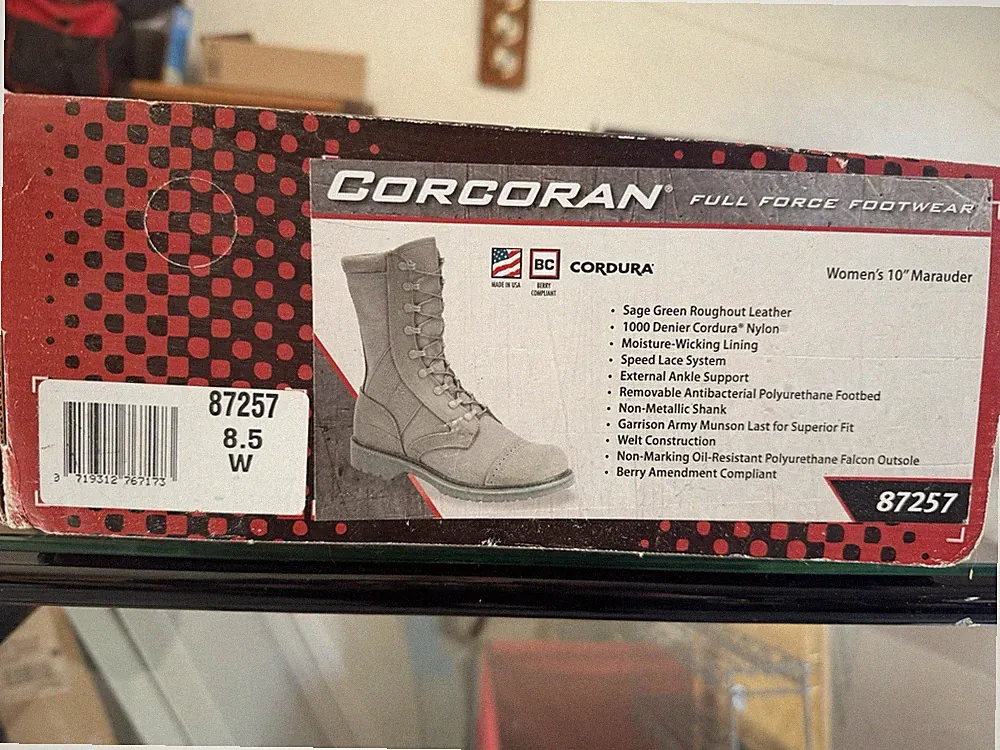 Corcoran Women's Marauder Combat Boots Sage Green 8.5W Cordura Nylon Roughout