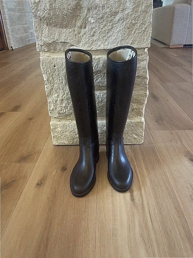 Cottage Craft Black Rubber Equestrian Horse Riding Boots 34 S Knee High Israel