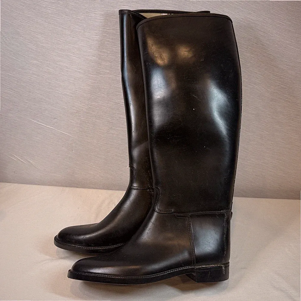 Cottage Craft Black Rubber Equestrian Horse Riding Boots 41 M Knee High Israel
