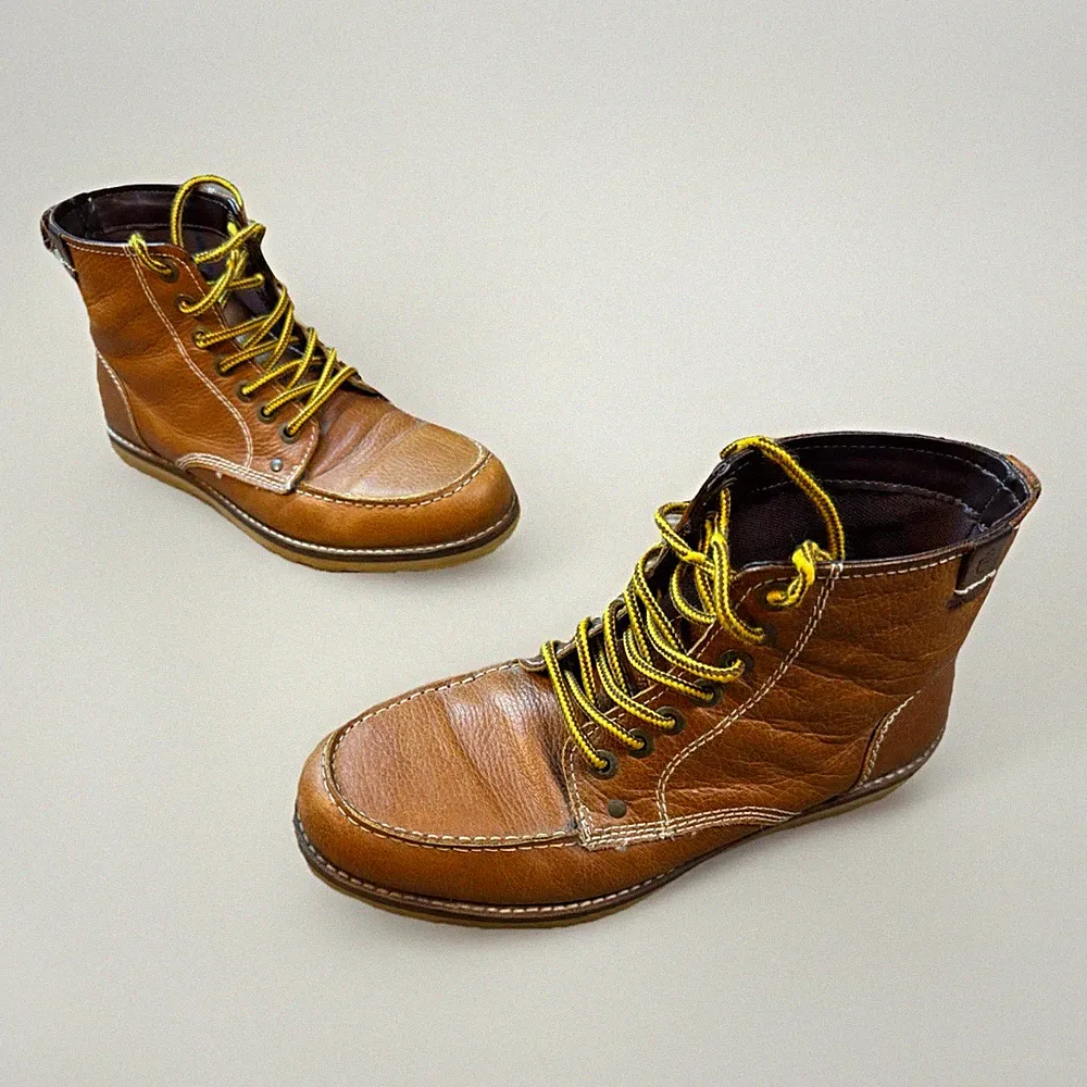 Crevo Boots Mens 8.5 Leather Buck 226 Heritage Rugged Moc Toe Chukka Work