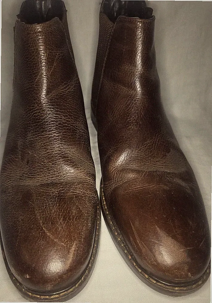 CROWN VINTAGE Chelsea Brown Leather Ankle Boots Men's Pull On US Size 11
