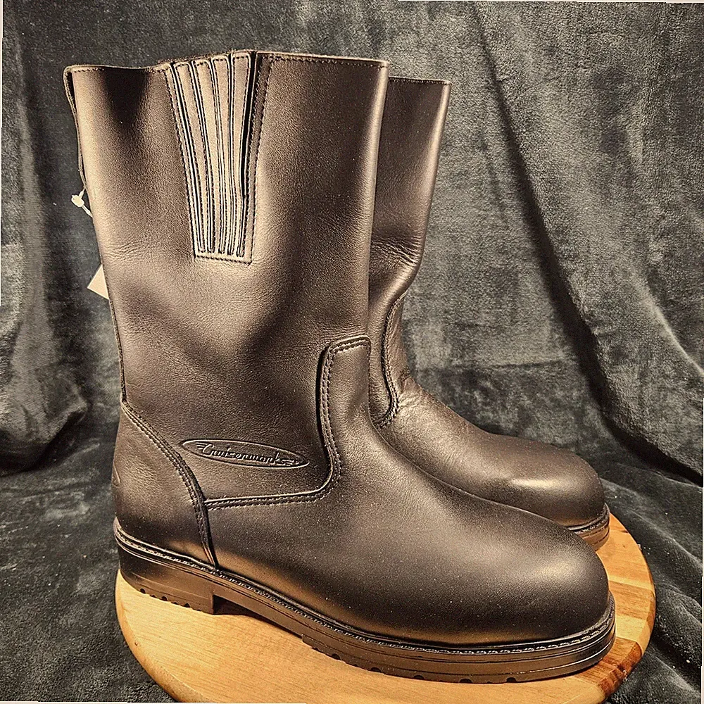 Cruiserworks Black Leather Classic Motorcycle Pull On Boots Mens Size 9.5 NEW