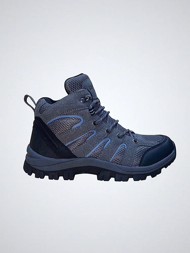 Cushionaire Women’s Gray & Blue Mesh & Faux Suede Bixton Hiking Boots Size 6.5M