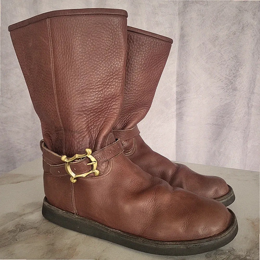 Custom Engineer Biker Motorcycle Boots Cognac Men's Size 9