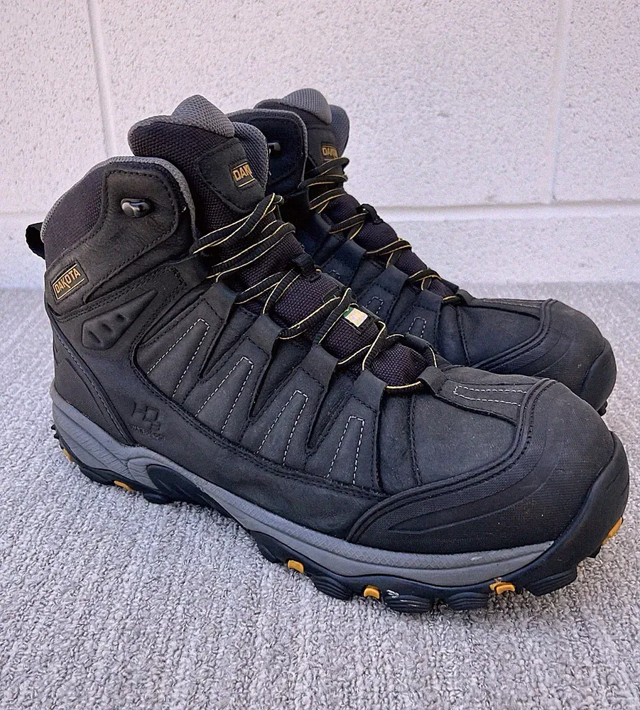 DAKOTA Men's Mid Cut Hiker Work Boots 2301 Aluminum Toe Composite Plate 13 EE US
